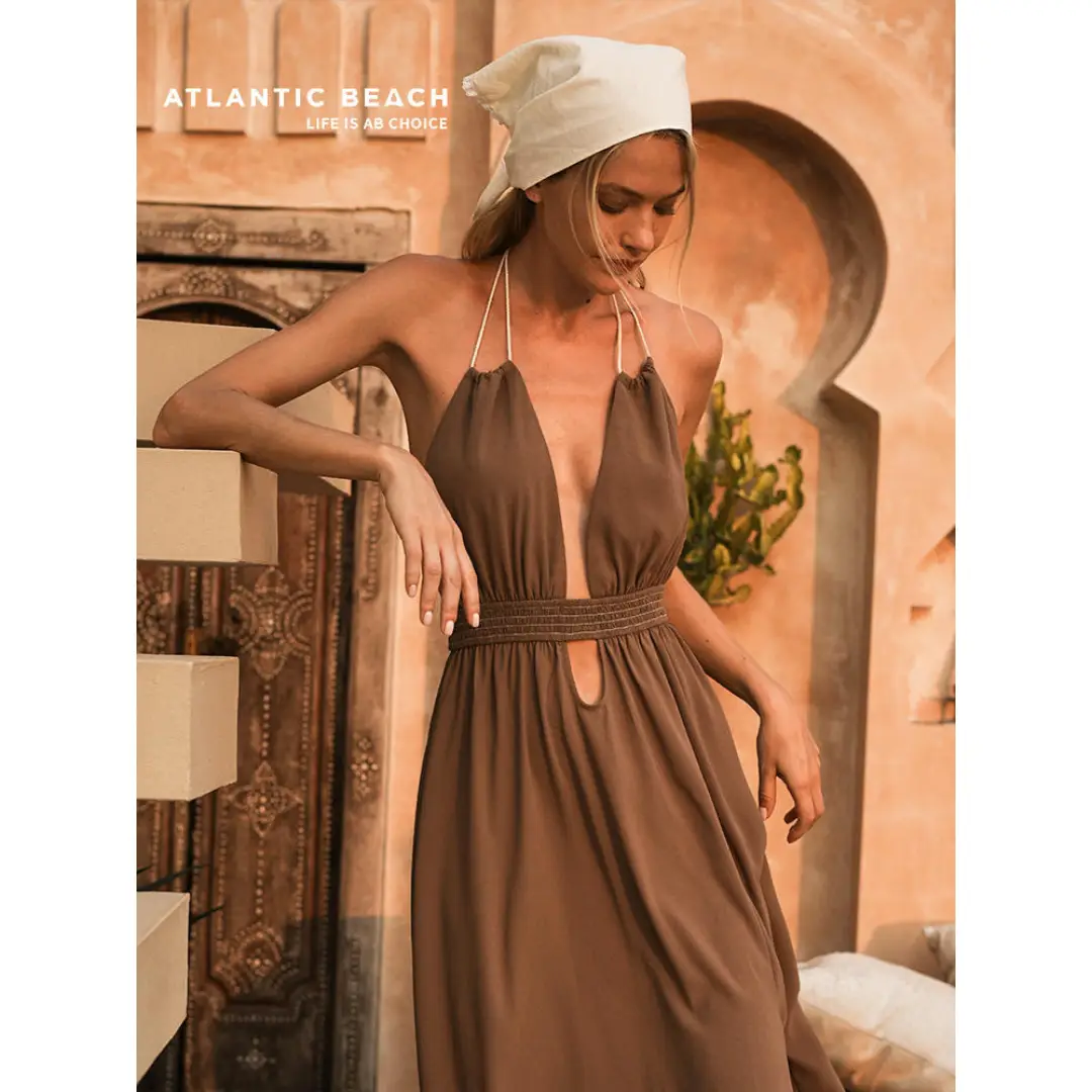 Atlantic Beach cocktail Beach Dress m / Khaki Atlantic Beach cocktail Beach Dress m / Khaki