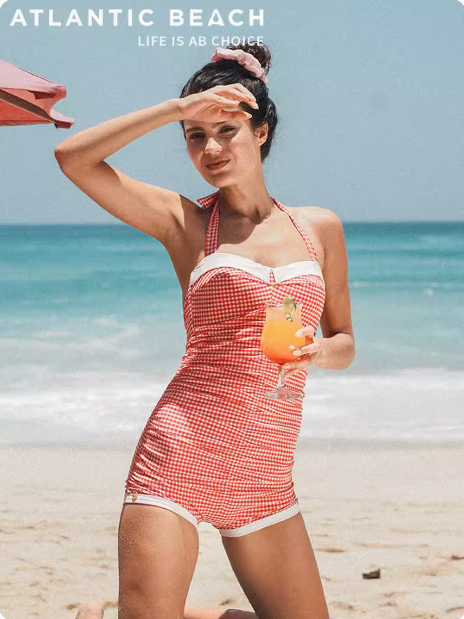 Atlantic beach vintage body suit swimwear