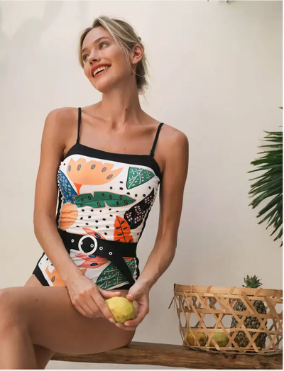 Reversible one piece swimsuit -- Atlantic beach