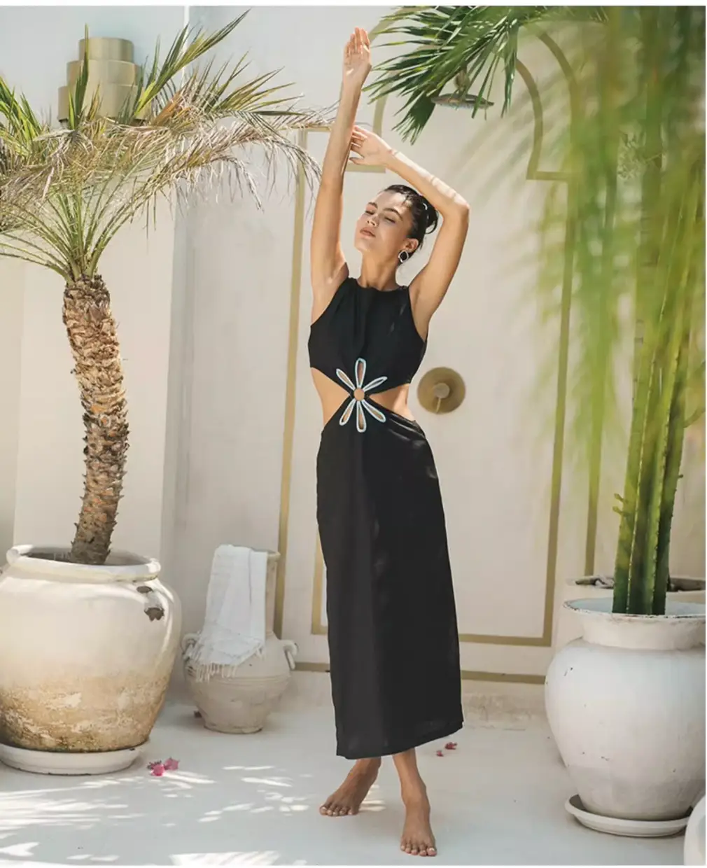 Atlantic Beach Cutout Maxi Dress – Effortlessly Chic and Timeless M / White