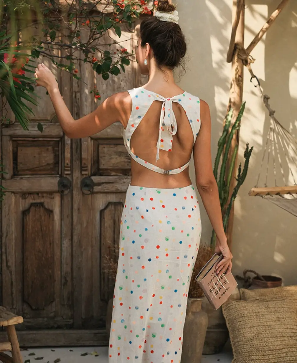 Atlantic Beach Cutout Maxi Dress – Effortlessly Chic and Timeless M / White