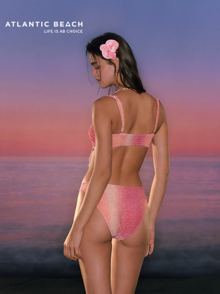 Atlantic Beach Iridescent Asymmetrical Bikini – Shimmering Ocean Glow