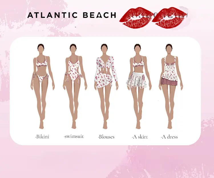 Atlantic beach kiss logo skirt blouses