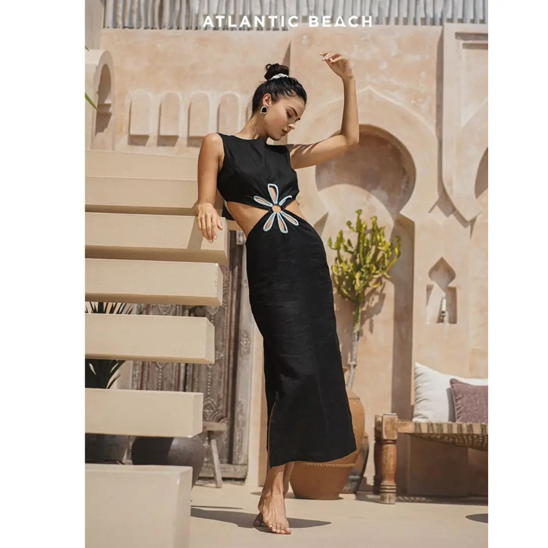 Atlantic Beach Cut-Out Maxi Dress