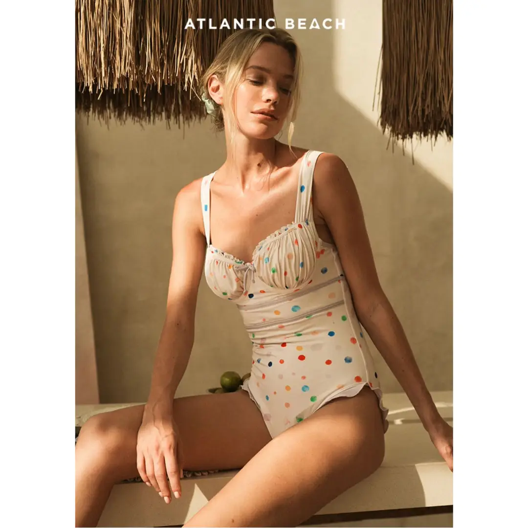 Atlantic Beach Retro Chic Dot One-Piece Swimsuit