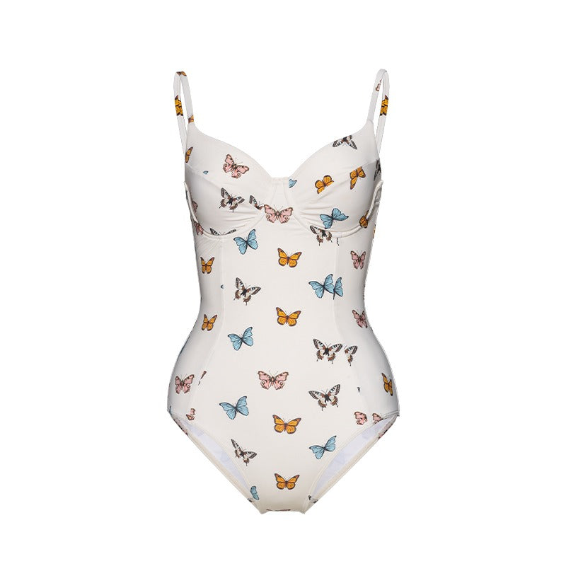 Swimwear With Small Butterfly Logo One Piece Matching Family Swimsuit