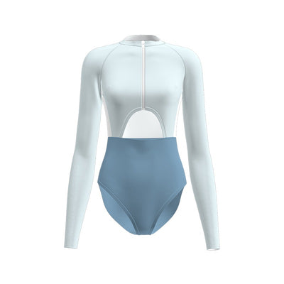 2022 Sunscreen Long Sleeve Swimsuit Cut Out One Piece Swimwear - DONDA