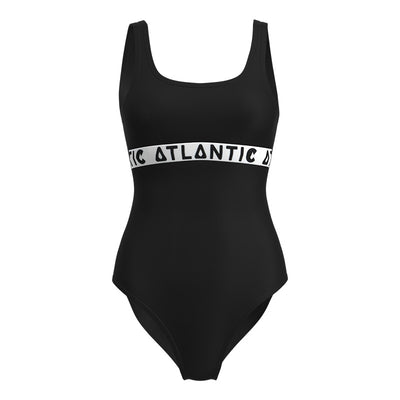 Atlantic Beach Backless One Piece Swimsuit Classic Black/White