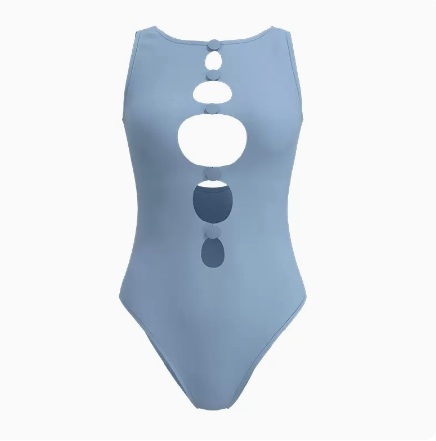 Atlantic Beach Vintage Style Swimsuit High Leg Cut Out One Piece Swimw