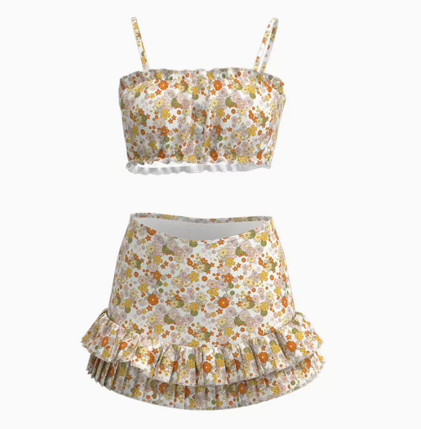 Chloe Bikini Dress Floral Swimsuit Two-piece Family Matching Swimsuit