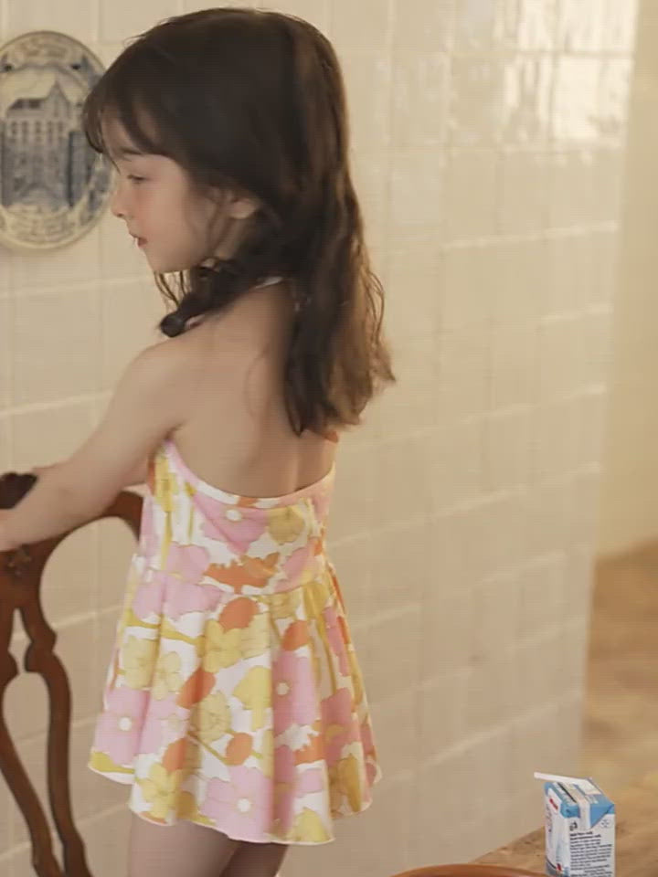 Kid Swimsuit Summer Dress Style Striped Swimsuit For Little Girl