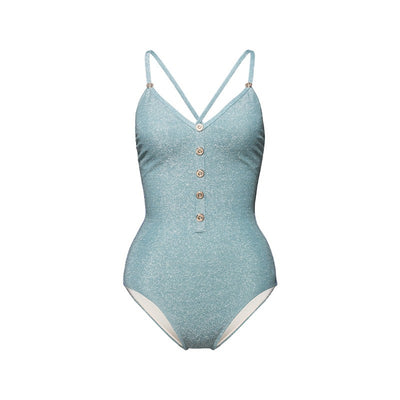 Shimmer Backless Retro Swimsuit One Piece For Women