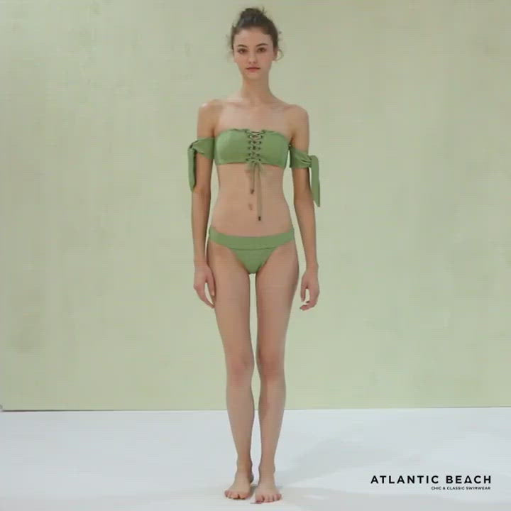 Strapless Vogue Bikini Bottom Split Swimsuit With Sleeves For Teens