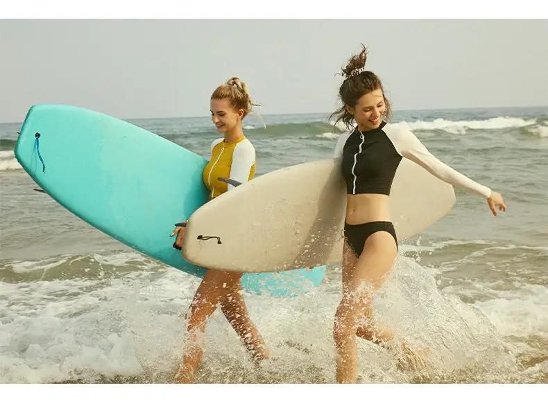Atlantic Beach Split Surfing Swimsuit Set Long Sleeve Swimwear