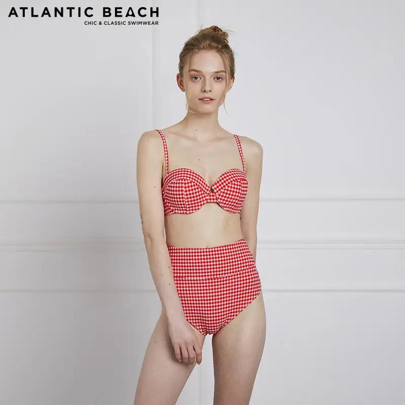 AtlanticBeach 2022 New French Retro Split Swimsuit | Checkered pattern